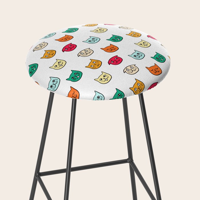 Cat heads in colors Stool Gallery Image 2