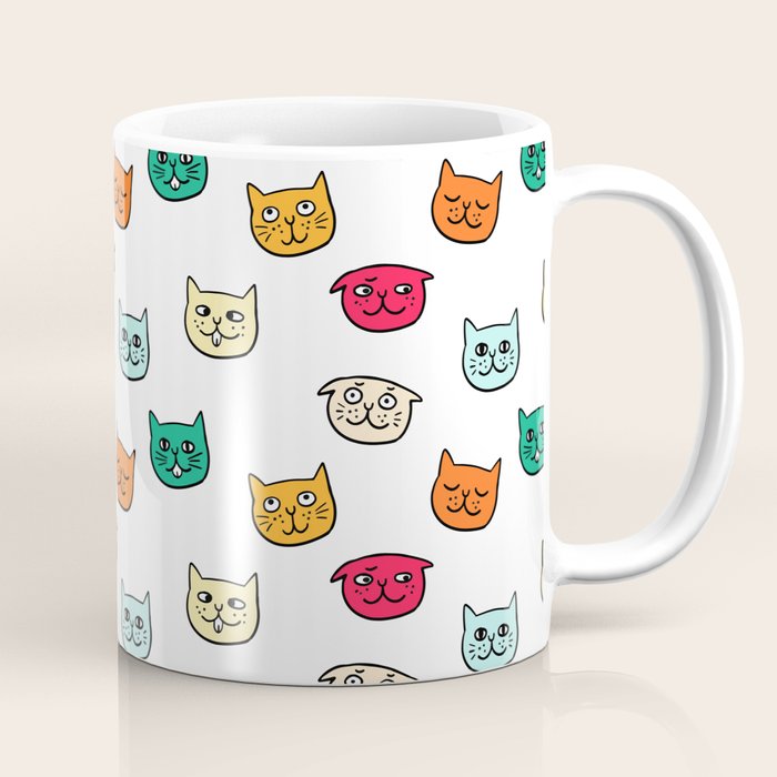 Cat heads in colors Coffee Mug Gallery Image 1