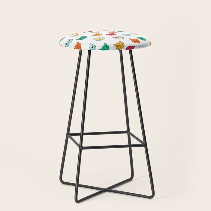 Cat heads in colors Stool Gallery Image 1
