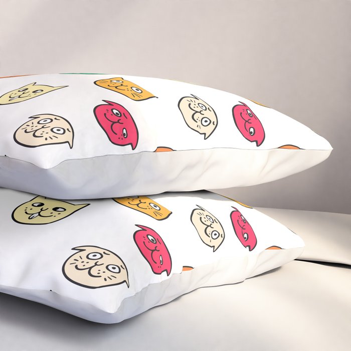 Cat heads in colors Pillow Sham Gallery Image 3