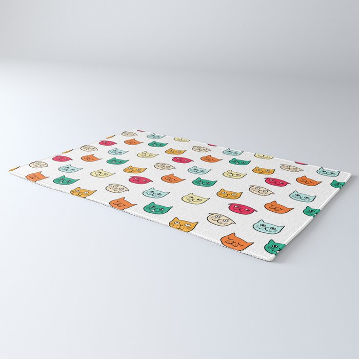 Cat heads in colors Rug Gallery Image 3