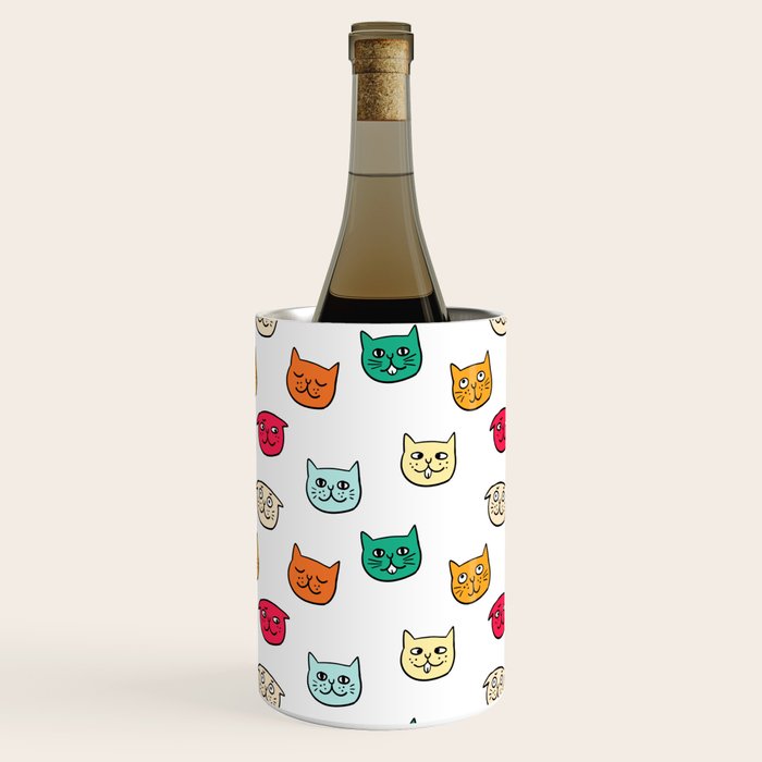 Cat heads in colors Wine Chiller Gallery Image 2