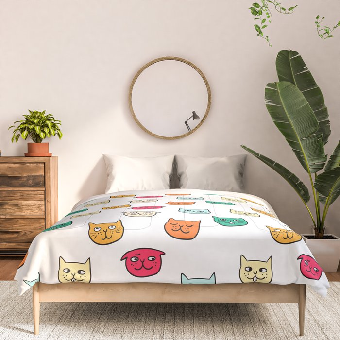 Cat heads in colors Comforter Gallery Image 3