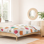 Cat heads in colors Duvet Cover Gallery Image 2