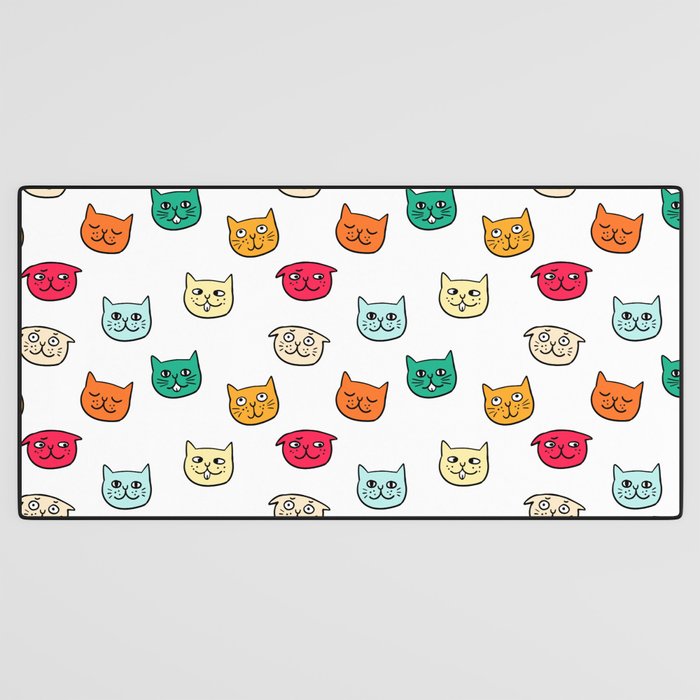 Cat heads in colors Desk Mat Gallery Image 3