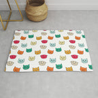 Cat heads in colors Rug Gallery Image 1
