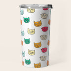 Cat heads in colors Travel Mug Gallery Image 2