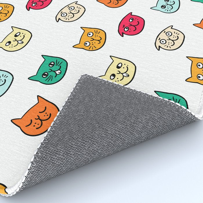 Cat heads in colors Rug Gallery Image 4