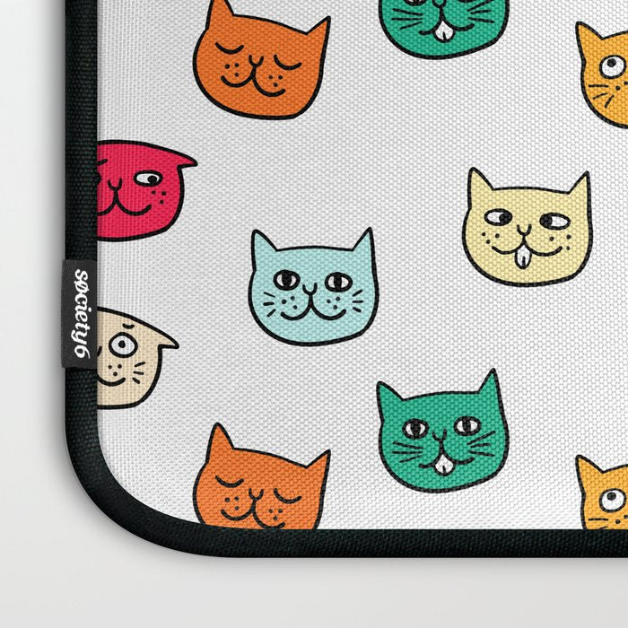 Cat heads in colors Laptop Sleeve Gallery Image 3