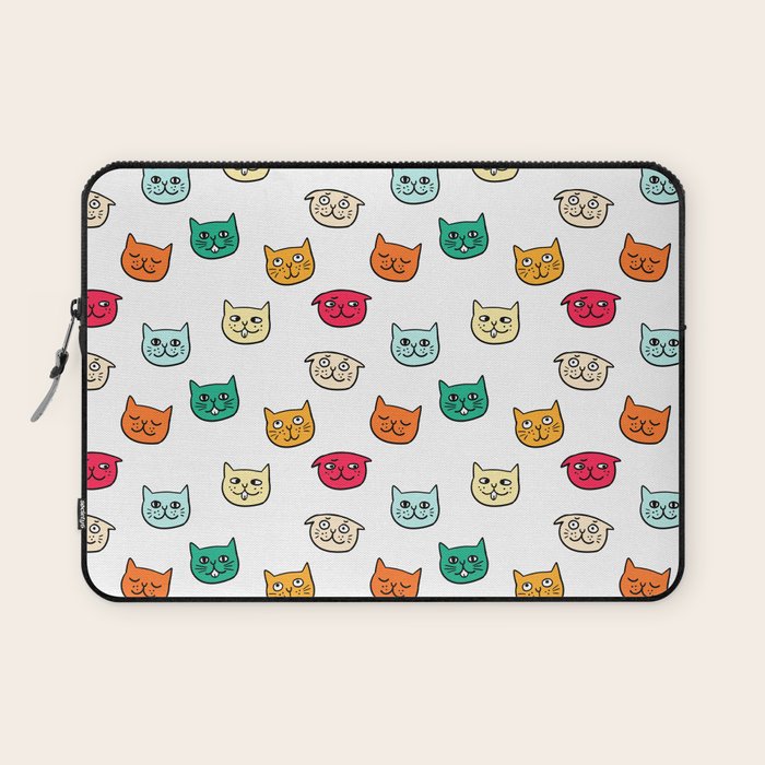 Cat heads in colors Laptop Sleeve Gallery Image 1
