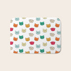 Cat heads in colors Bath Mat Gallery Image 1