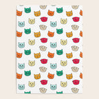 Cat heads in colors Poster Gallery Image 4