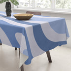 Retro Swirls Periwinkle Blue Abstract Tablecloth Gallery Image 3