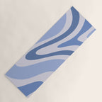 Retro Swirls Periwinkle Blue Abstract Yoga Mat Gallery Image 1
