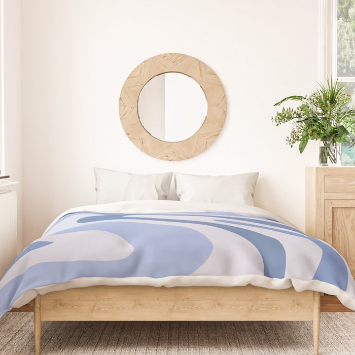 Retro Swirls Periwinkle Blue Abstract Duvet Cover Gallery Image 3