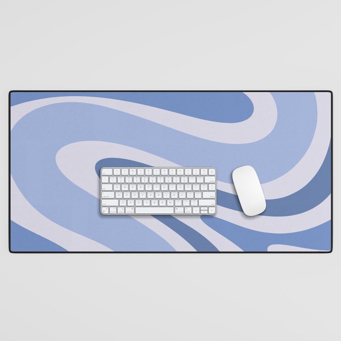 Retro Swirls Periwinkle Blue Abstract Desk Mat Gallery Image 1