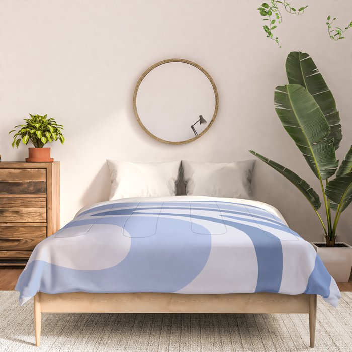 Retro Swirls Periwinkle Blue Abstract Comforter Gallery Image 3