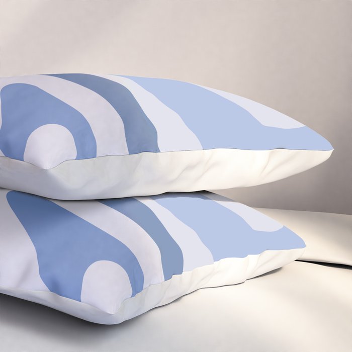 Retro Swirls Periwinkle Blue Abstract Pillow Sham Gallery Image 3