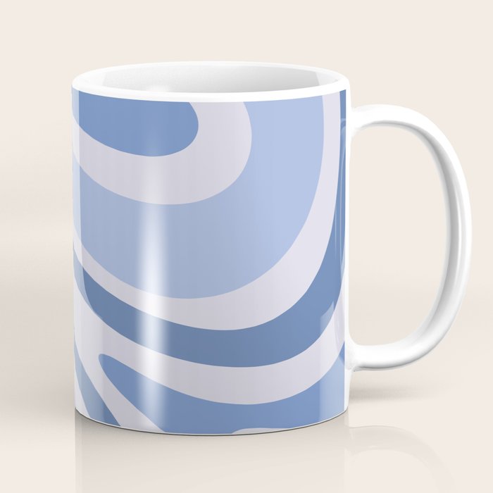 Retro Swirls Periwinkle Blue Abstract Coffee Mug Gallery Image 1
