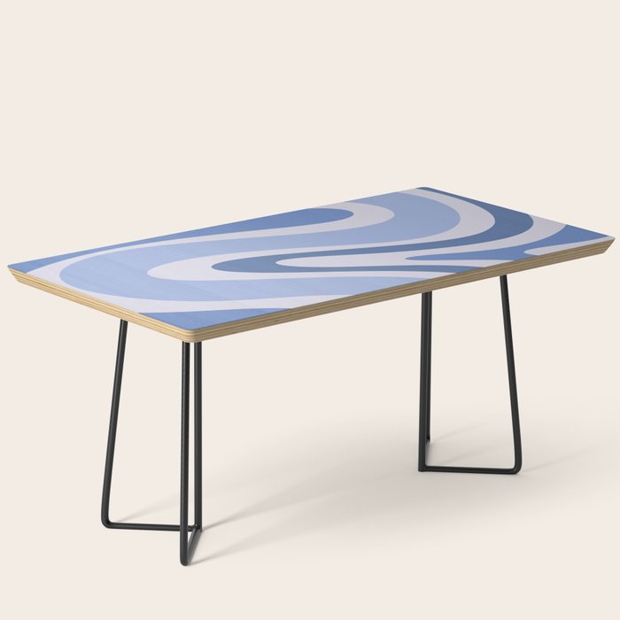 Retro Swirls Periwinkle Blue Abstract Coffee Table Gallery Image 1