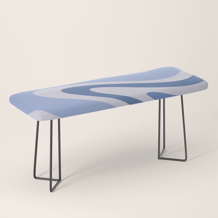 Retro Swirls Periwinkle Blue Abstract Bench Gallery Image 1