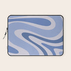 Retro Swirls Periwinkle Blue Abstract Laptop Sleeve Gallery Image 1