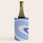 Retro Swirls Periwinkle Blue Abstract Wine Chiller Gallery Image 2