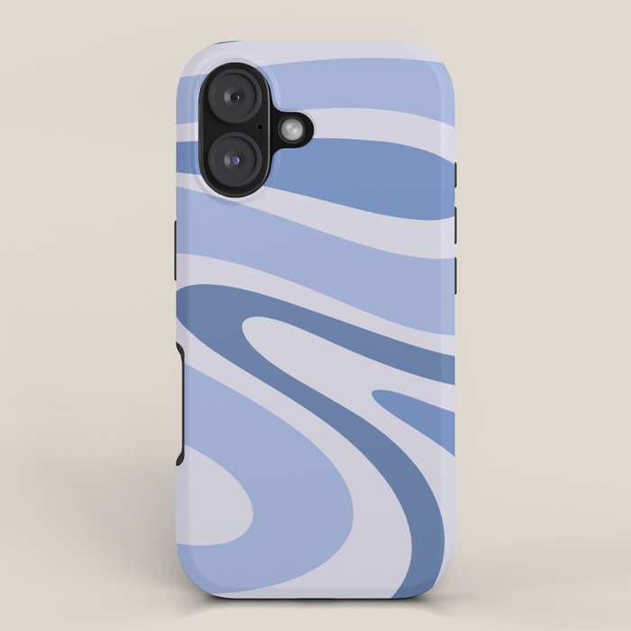 Retro Swirls Periwinkle Blue Abstract iPhone Case Gallery Image 1
