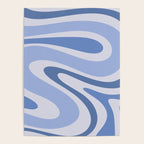 Retro Swirls Periwinkle Blue Abstract Poster Gallery Image 4