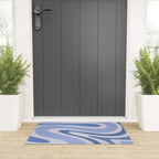 Retro Swirls Periwinkle Blue Abstract Welcome Mat Gallery Image 3