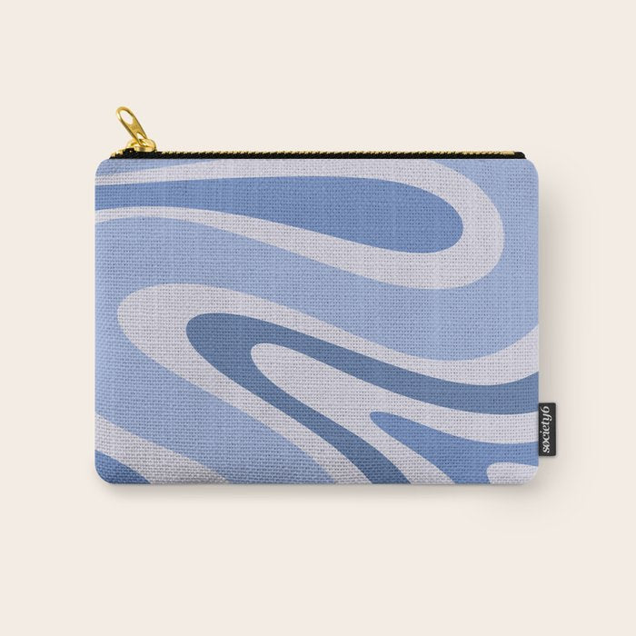 Retro Swirls Periwinkle Blue Abstract Carry All Pouch Gallery Image 1