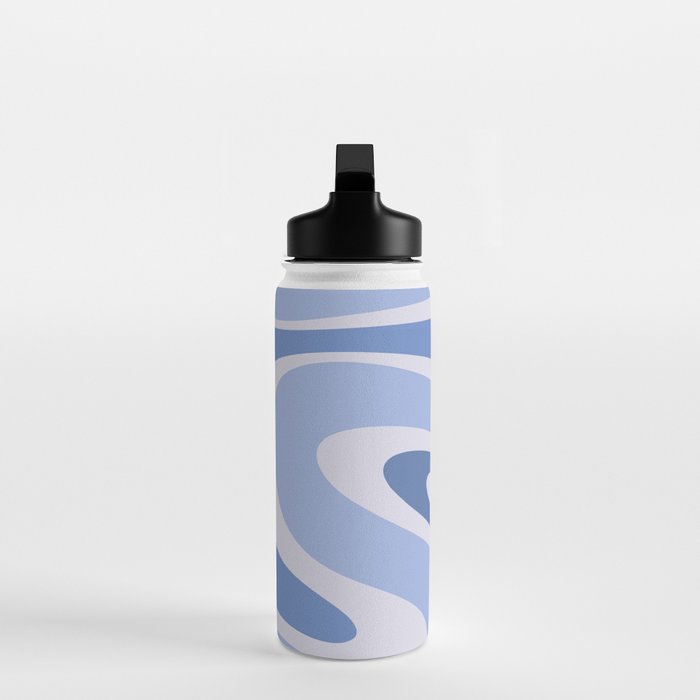Retro Swirls Periwinkle Blue Abstract Water Bottle Gallery Image 3