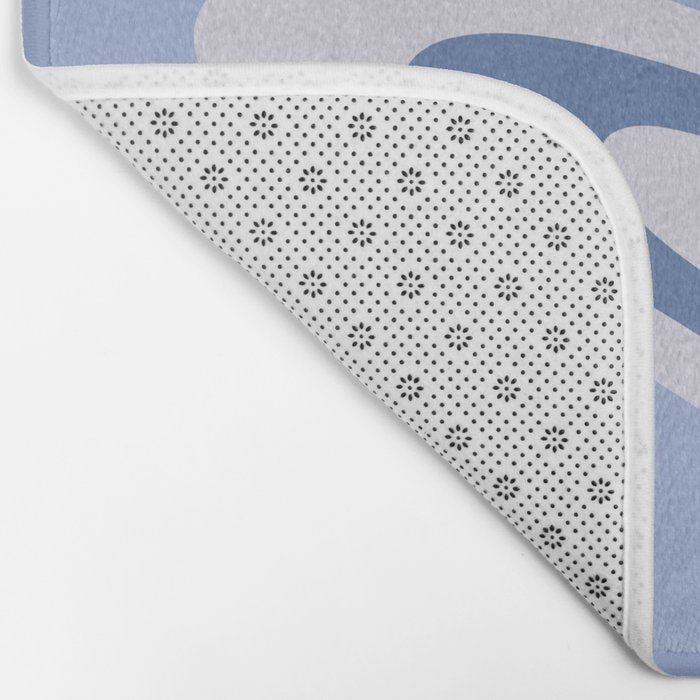 Retro Swirls Periwinkle Blue Abstract Bath Mat Gallery Image 2