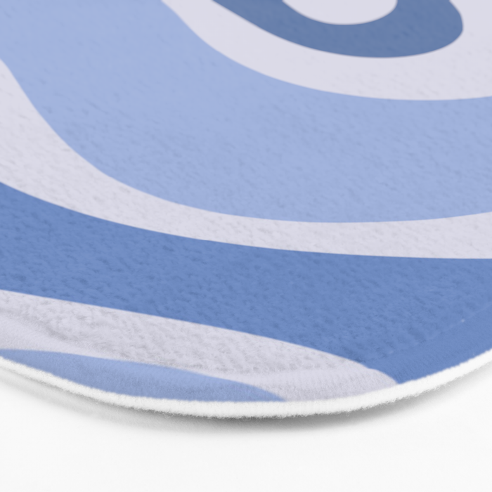 Retro Swirls Periwinkle Blue Abstract Bath Mat Gallery Image 3