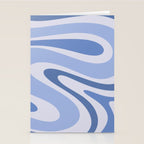 Retro Swirls Periwinkle Blue Abstract Stationery Card Gallery Image 2