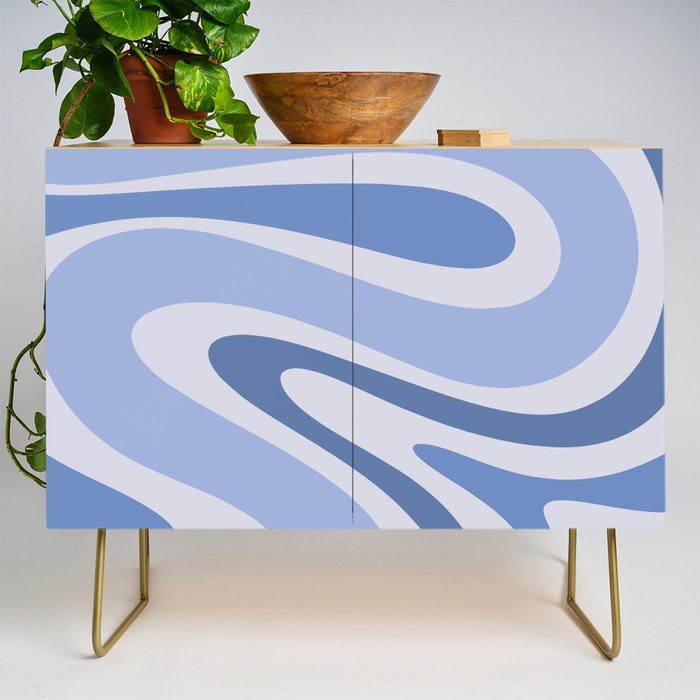 Retro Swirls Periwinkle Blue Abstract Credenza Gallery Image 1