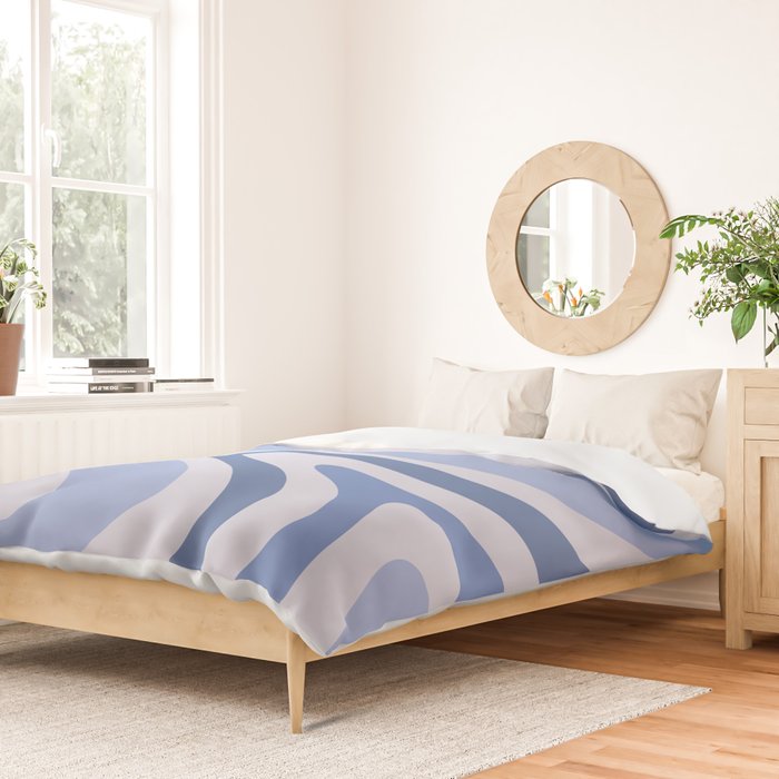 Retro Swirls Periwinkle Blue Abstract Duvet Cover Gallery Image 2