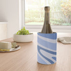 Retro Swirls Periwinkle Blue Abstract Wine Chiller Gallery Image 4