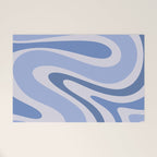 Retro Swirls Periwinkle Blue Abstract Welcome Mat Gallery Image 1