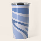Retro Swirls Periwinkle Blue Abstract Travel Mug Gallery Image 1