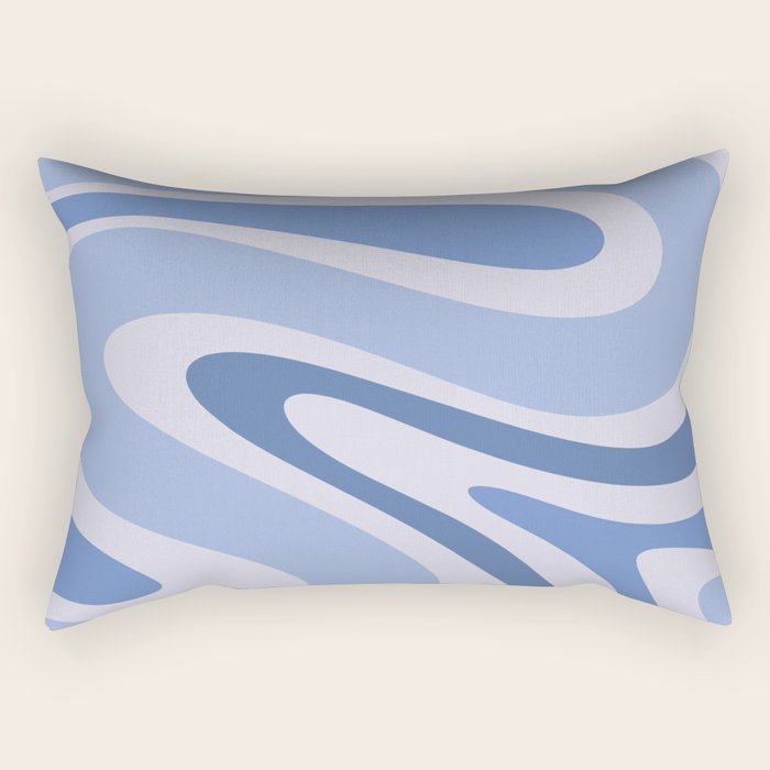 Retro Swirls Periwinkle Blue Abstract Rectangular Pillow Gallery Image 1