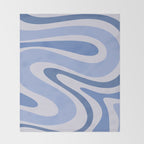 Retro Swirls Periwinkle Blue Abstract Throw Blanket Gallery Image 2