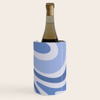 Retro Swirls Periwinkle Blue Abstract Wine Chiller Gallery Image 3