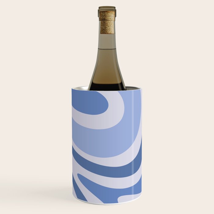 Retro Swirls Periwinkle Blue Abstract Wine Chiller Gallery Image 3