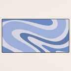 Retro Swirls Periwinkle Blue Abstract Desk Mat Gallery Image 3