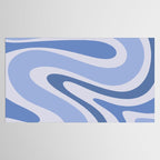 Retro Swirls Periwinkle Blue Abstract Tablecloth Gallery Image 2
