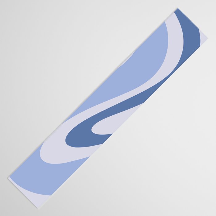 Retro Swirls Periwinkle Blue Abstract Table Runner Gallery Image 3