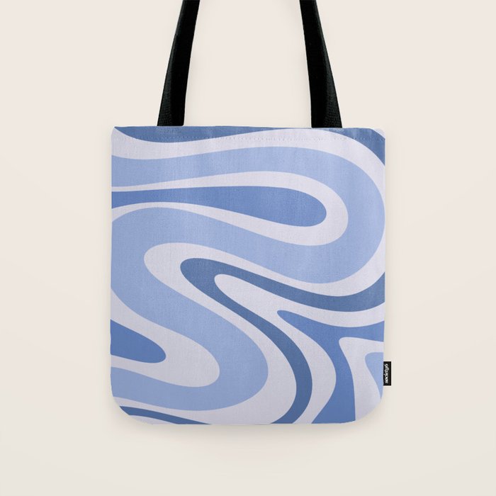 Retro Swirls Periwinkle Blue Abstract Tote Bag Gallery Image 1