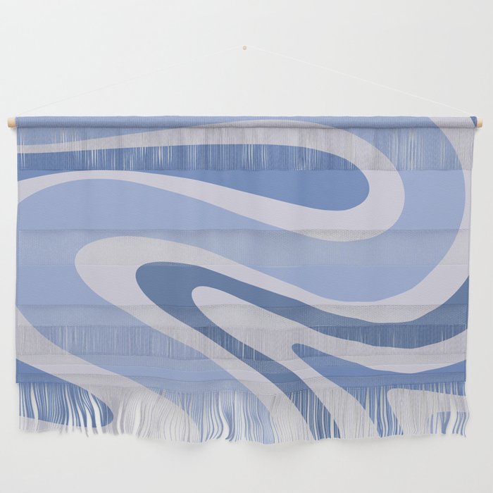 Retro Swirls Periwinkle Blue Abstract Wall Hanging Gallery Image 1