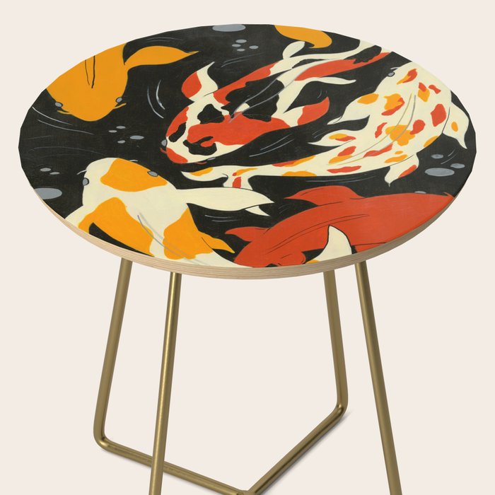 Koi in Black Water Side Table Gallery Image 2